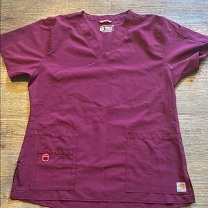 Carhartt Women's Burgundy Scrub Top